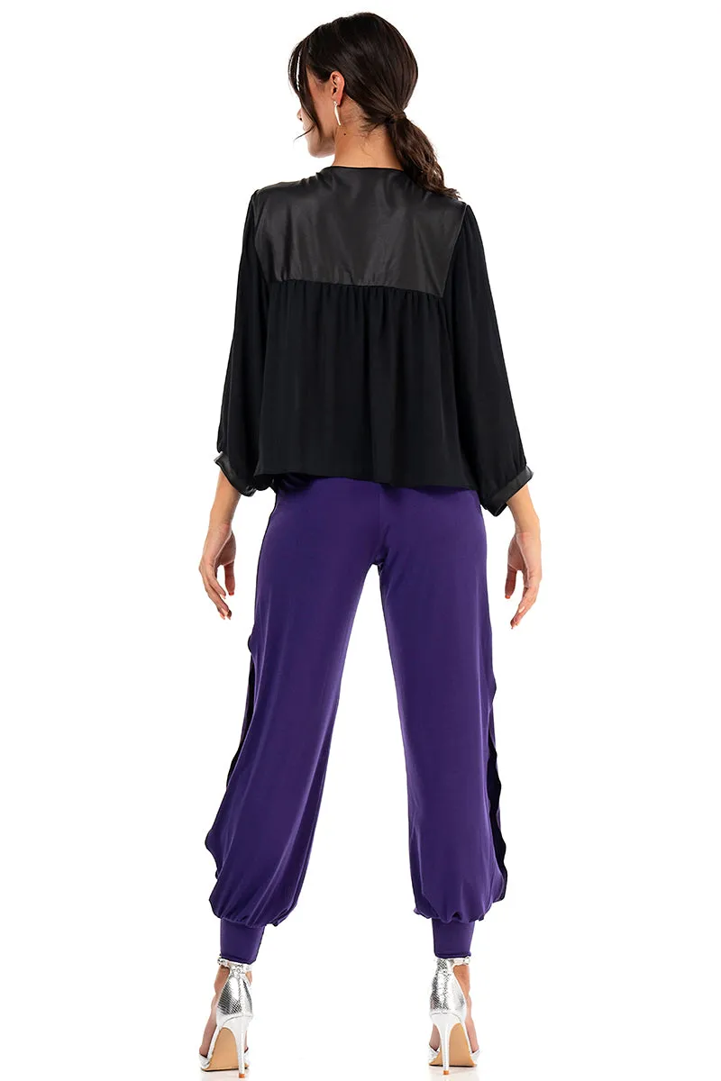 Black Loose Casual Blouse (S)