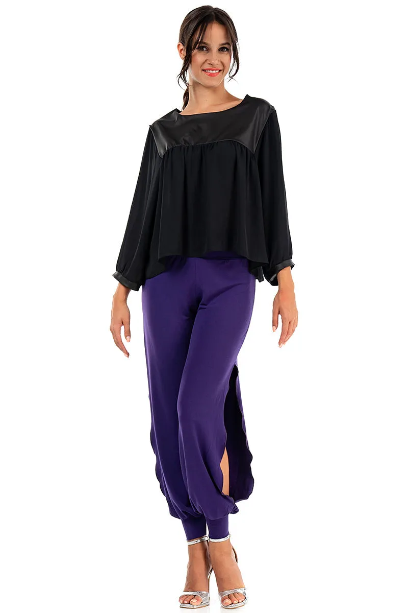 Black Loose Casual Blouse (S)