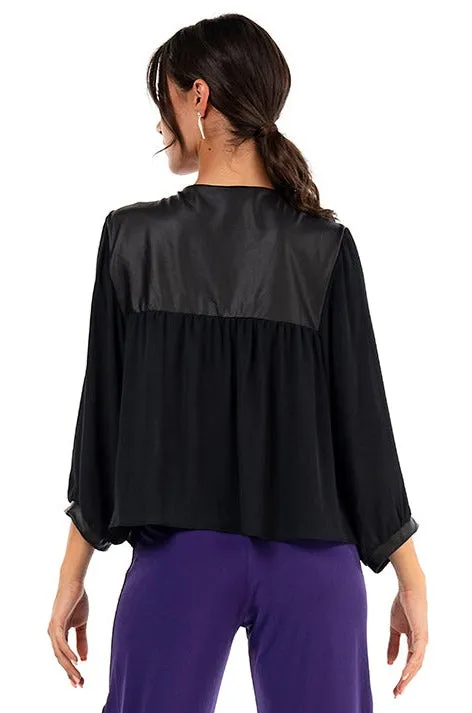 Black Loose Casual Blouse (S)