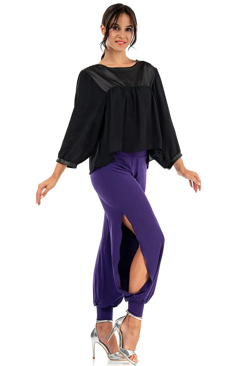 Black Loose Casual Blouse (S)