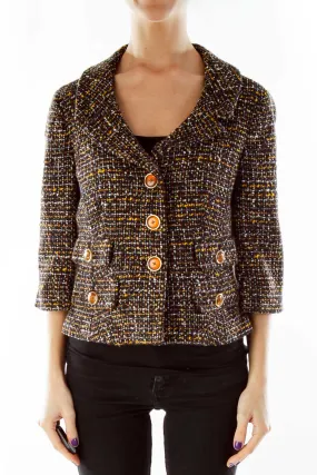 Black Yellow Tweed Jacket