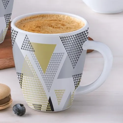 Larah by BOROSIL Nivaah Opalware Mug | Set of 1 Pcs Tea/Coffee Mugs, 400 ml Each | Microwave & Dishwasher Safe, Bone-Ash Free | Crockery Set Ideal for Daily Use & Gifting | White