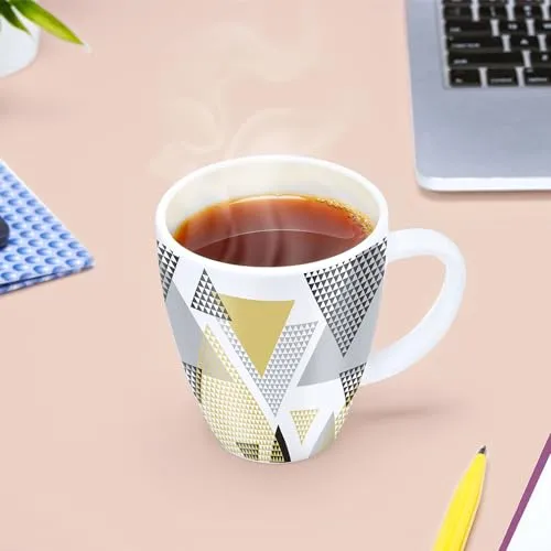 Larah by BOROSIL Nivaah Opalware Mug | Set of 1 Pcs Tea/Coffee Mugs, 400 ml Each | Microwave & Dishwasher Safe, Bone-Ash Free | Crockery Set Ideal for Daily Use & Gifting | White