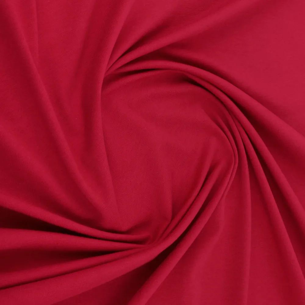 ORGANIC Cotton Lycra Solid Knit - Red