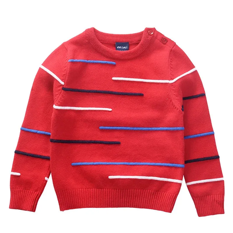 Striped Boys Sweaters Toddler Baby Pullover Cotton Children's Clothes