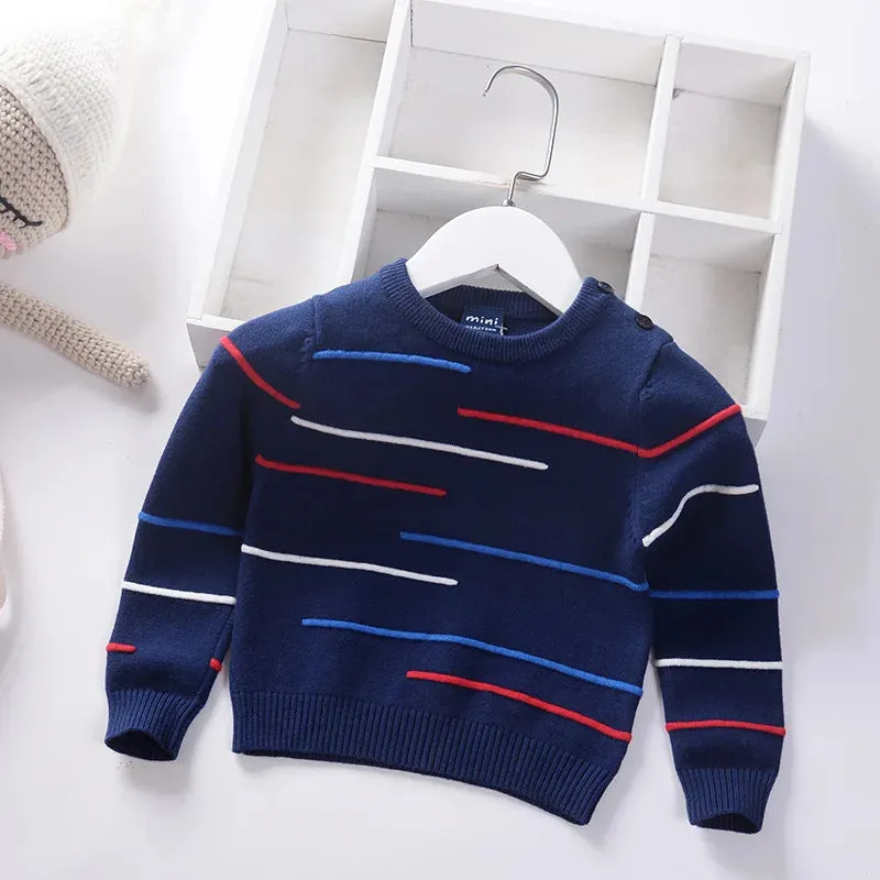 Striped Boys Sweaters Toddler Baby Pullover Cotton Children's Clothes